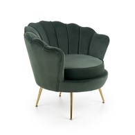 AMORINITO fotel wypoczynkowy ciemny zielony / złot