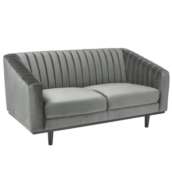 SOFA  ASPREY 2 VELVET SZARY BLUVEL 14/ WENGE