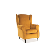 FOTEL BARON VELVET CURRY BLUVEL 68 / WENGE
