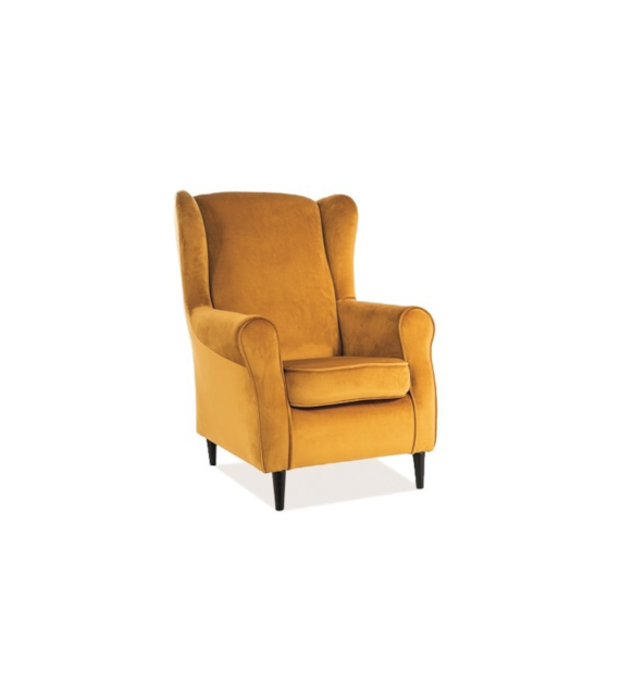 FOTEL BARON VELVET CURRY BLUVEL 68 / WENGE