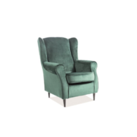 FOTEL BARON VELVET ZIELONY BLUVEL 78 / WENGE