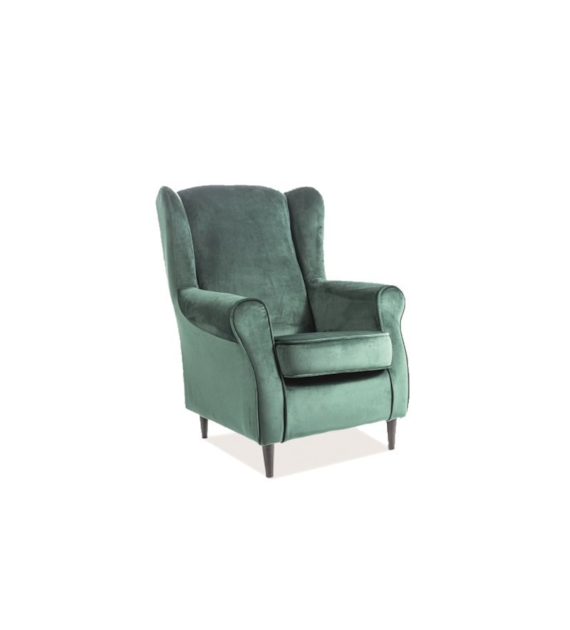 FOTEL BARON VELVET ZIELONY BLUVEL 78 / WENGE