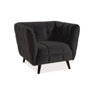 FOTEL CASTELLO 1 VELVET CZARNY BLUVEL 19 / WENGE