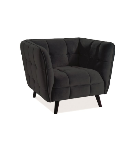 FOTEL CASTELLO 1 VELVET CZARNY BLUVEL 19 / WENGE