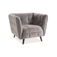 FOTEL CASTELLO 1 VELVET BEŻOWY BLUVEL 28 / WENGE