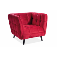 FOTEL CASTELLO 1 VELVET BORDOWY BLUVEL 59 / WENGE