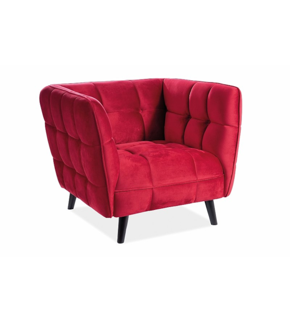 FOTEL CASTELLO 1 VELVET BORDOWY BLUVEL 59 / WENGE