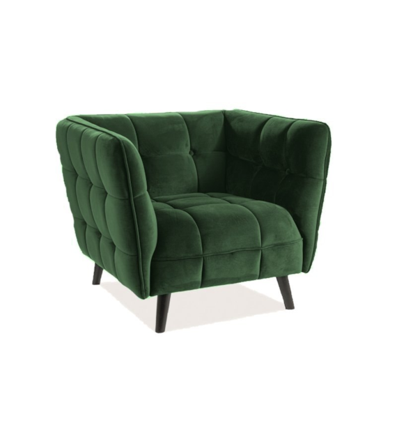 FOTEL CASTELLO 1 VELVET ZIELONY BLUVEL 78 / WENGE