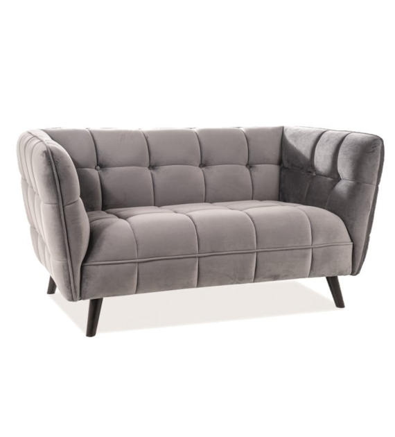 SOFA CASTELLO 2 VELVET SZARY BLUVEL 14 / WENGE