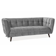 SOFA CASTELLO 3 VELVET SZARY BLUVEL 14 / WENGE