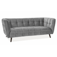 SOFA CASTELLO 3 VELVET SZARY BLUVEL 14 / WENGE