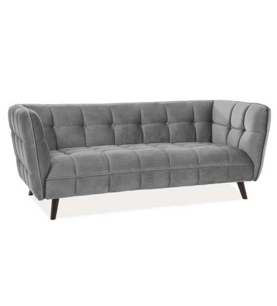 SOFA CASTELLO 3 VELVET SZARY BLUVEL 14 / WENGE