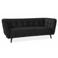 SOFA CASTELLO 3 VELVET CZARNY BLUVEL 19 / WENGE