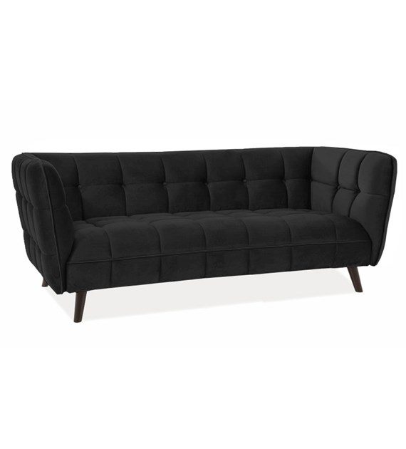 SOFA CASTELLO 3 VELVET CZARNY BLUVEL 19 / WENGE