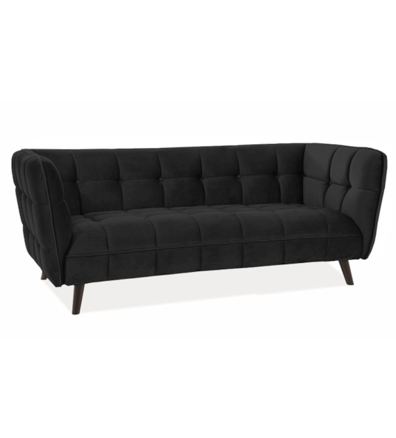 SOFA CASTELLO 3 VELVET CZARNY BLUVEL 19 / WENGE