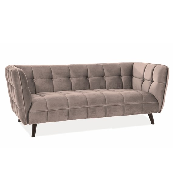 SOFA CASTELLO 3 VELVET BEŻOWY BLUVEL 28 / WENGE