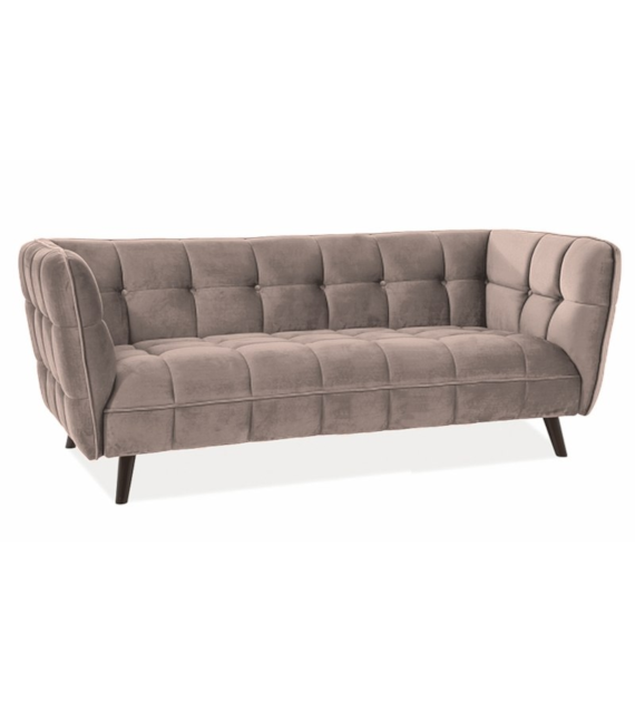 SOFA CASTELLO 3 VELVET BEŻOWY BLUVEL 28 / WENGE