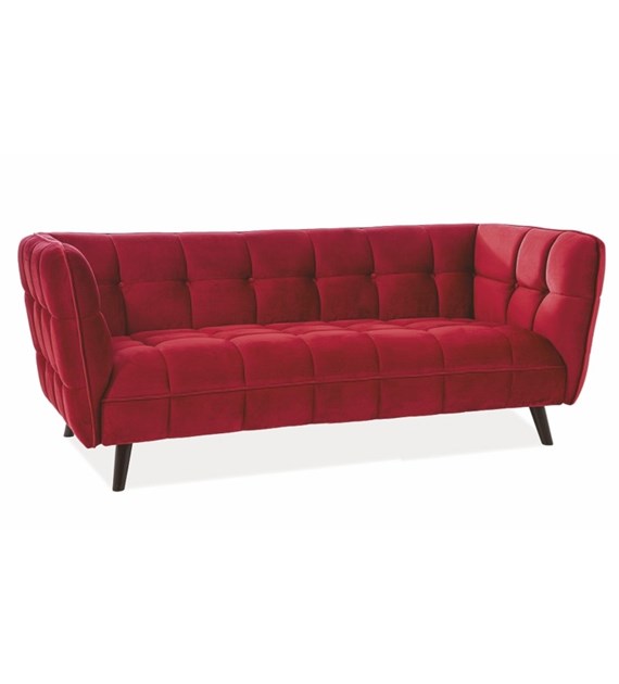 SOFA CASTELLO 3 VELVET BORDOWY BLUVEL 59 / WENGE