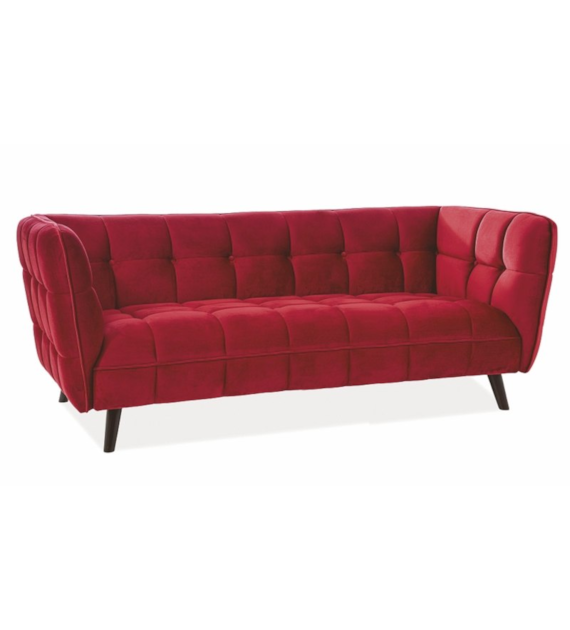 SOFA CASTELLO 3 VELVET BORDOWY BLUVEL 59 / WENGE