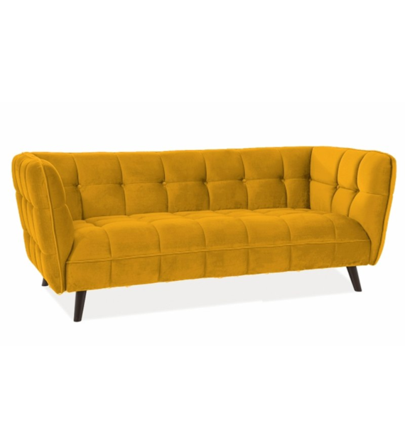 SOFA CASTELLO 3 VELVET CURRY BLUVEL 68 / WENGE