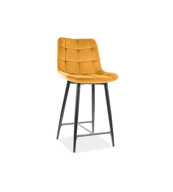 PÓŁHOKER CHIC H-2 VELVET CZARNY STELAŻ / CURRY BLU