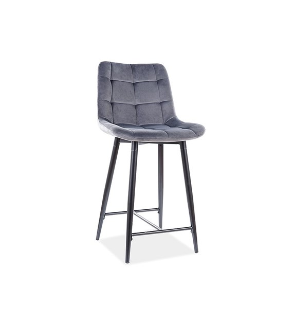 PÓŁHOKER CHIC H-2 VELVET CZARNY STELAŻ / SZARY BLU