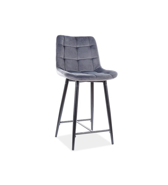 PÓŁHOKER CHIC H-2 VELVET CZARNY STELAŻ / SZARY BLU