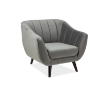 FOTEL ELITE 1 VELVET SZARY BLUVEL 14 / WENGE (T)
