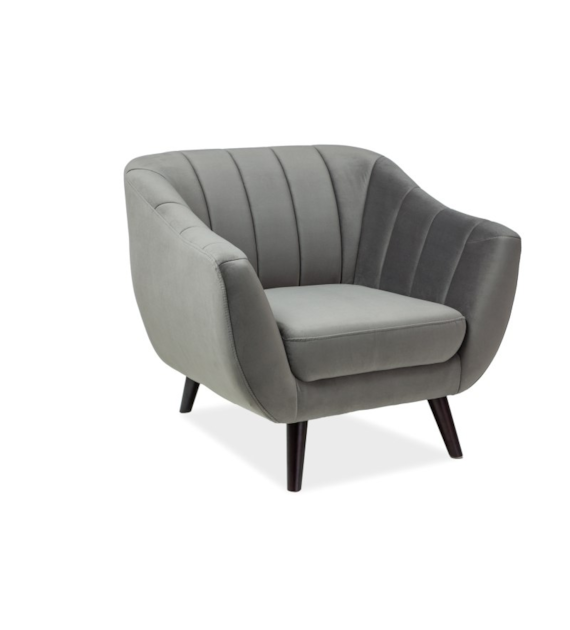 FOTEL ELITE 1 VELVET SZARY BLUVEL 14 / WENGE (T)