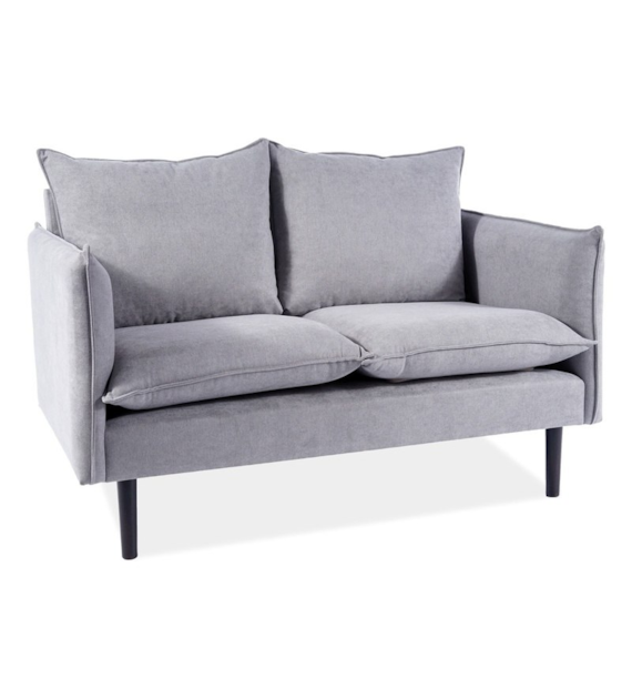 SOFA  FLORA VELVET SZARY BLUVEL 14 / WENGE