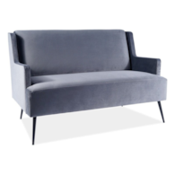 SOFA  GEMMA VELVET SZARY BLUVEL 14 / CZARNY