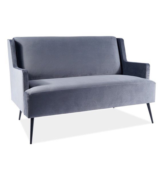 SOFA  GEMMA VELVET SZARY BLUVEL 14 / CZARNY