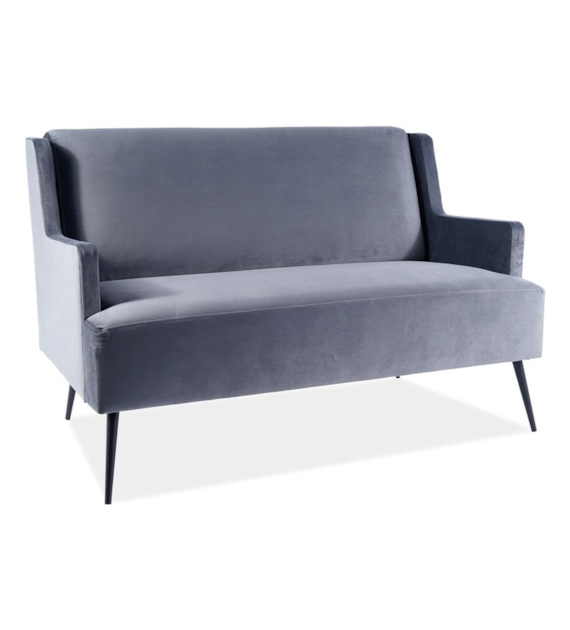 SOFA  GEMMA VELVET SZARY BLUVEL 14 / CZARNY