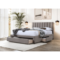 GRACE 140 łóżko z szufladami beżowy velvet (3p=1sz
