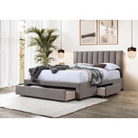 GRACE 160 łóżko z szufladami beżowy velvet (3p=1sz