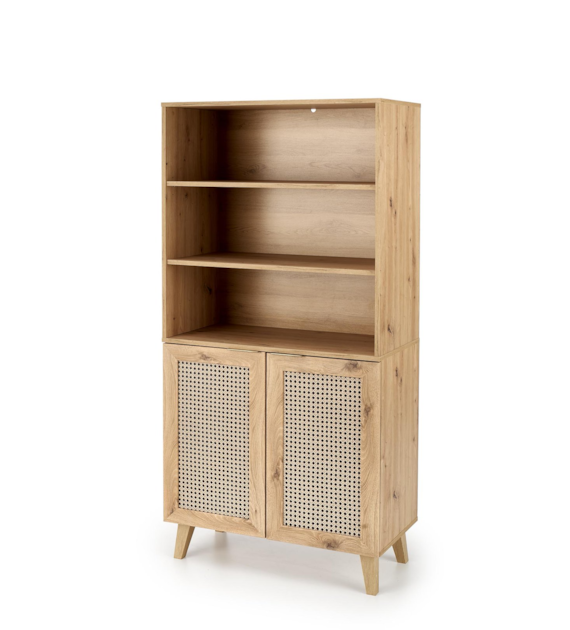BORNEO REG-1 regał dąb artisan/czarny (2p=1szt)