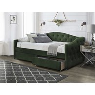 ALOHA łóżko z szufladami ciemny zielony velvet (3p