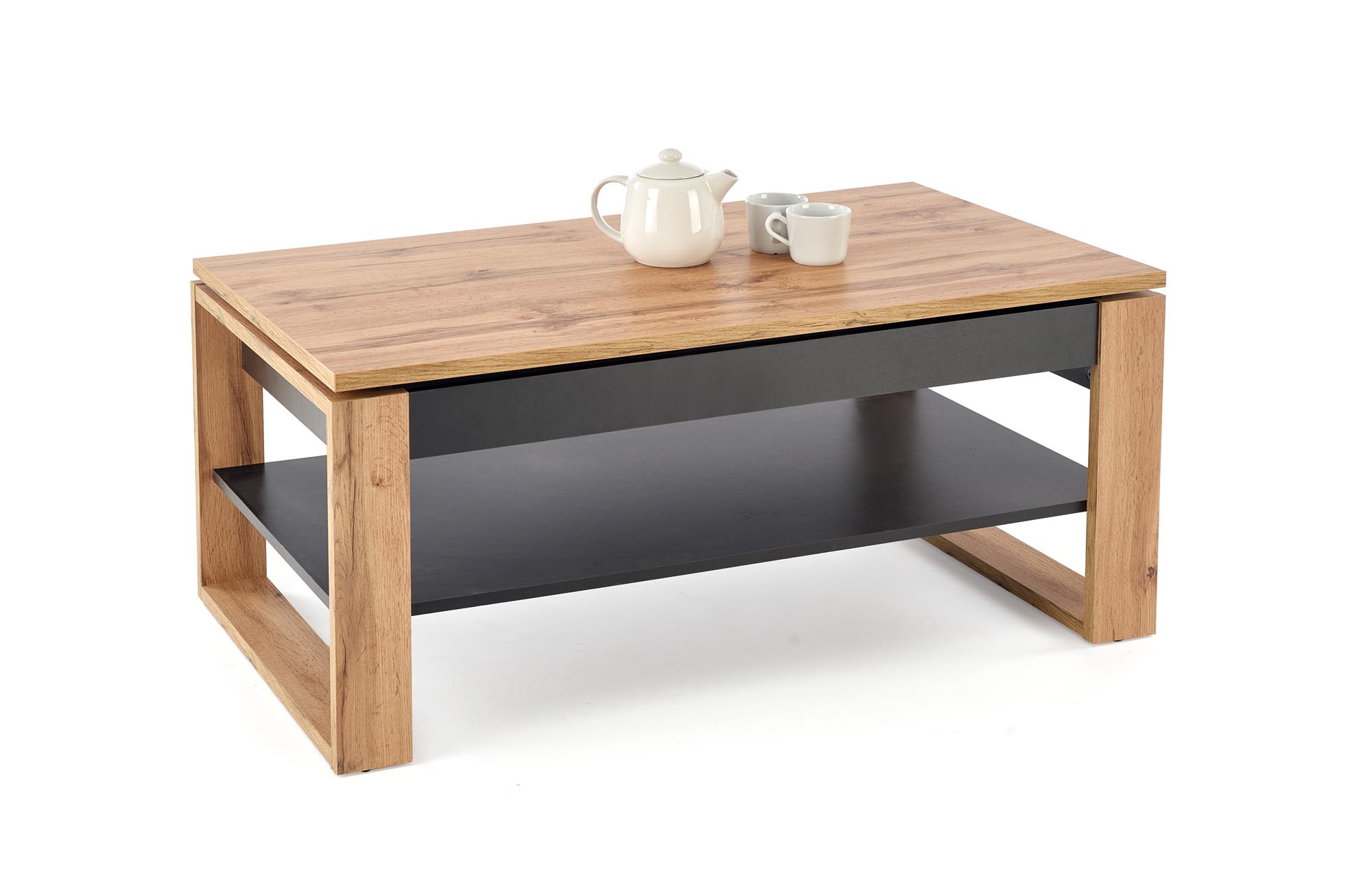 BETTY ława z podnoszonym blatem dąb artisan / czar