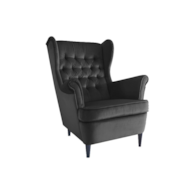 FOTEL HARRY VELVET CZARNY BLUVEL 19 / WENGE