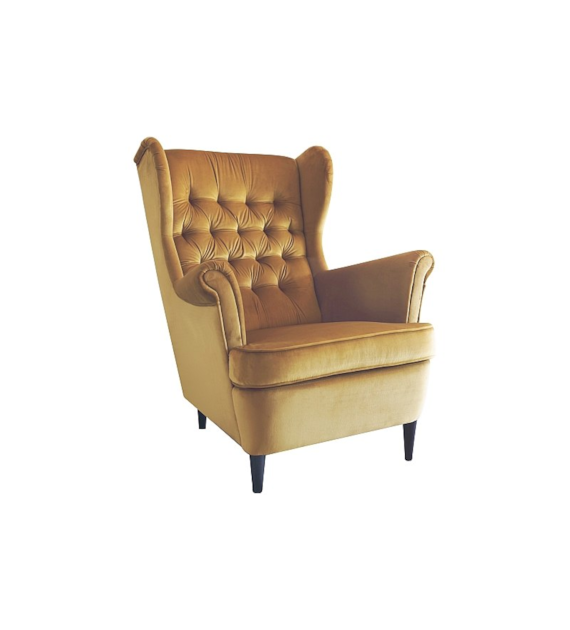 FOTEL HARRY VELVET CURRY BLUVEL 68 / WENGE
