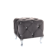 PUF HESTIA K VELVET SZARY BLUVEL 14/ SREBRNY