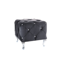 PUF HESTIA K VELVET CZARNY BLUVEL 19/ SREBRNY