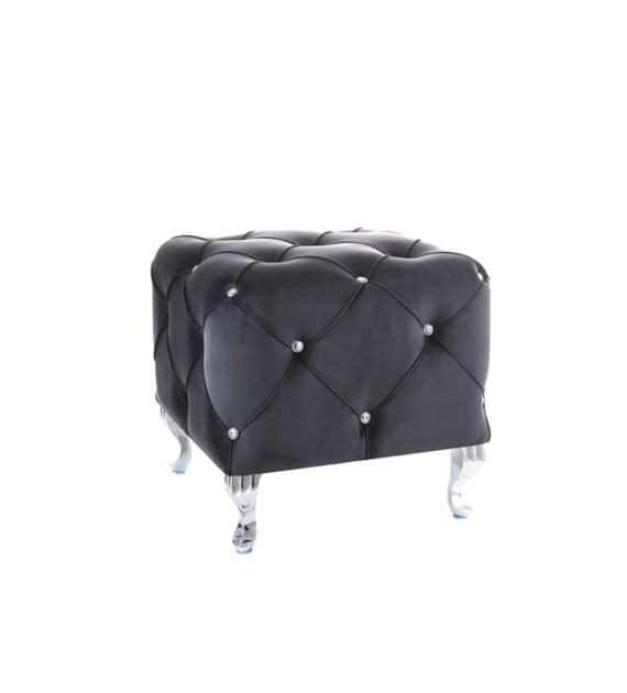 PUF HESTIA K VELVET CZARNY BLUVEL 19/ SREBRNY