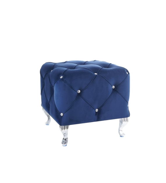 PUF HESTIA K VELVET GRANATOWY BLUVEL 86/ SREBRNY