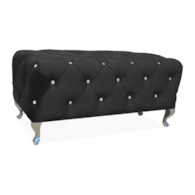 PUF / ŁAWKA HESTIA VELVET CZARNY BLUVEL 19/ SREBRN