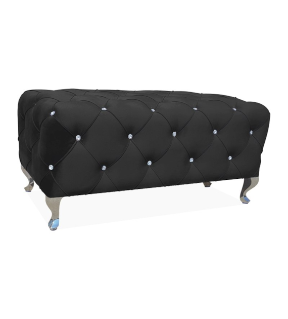 PUF / ŁAWKA HESTIA VELVET CZARNY BLUVEL 19/ SREBRN