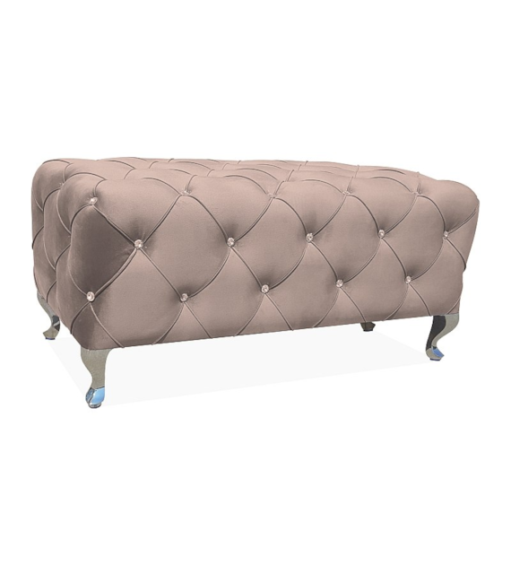 PUF / ŁAWKA HESTIA VELVET BEŻOWY BLUVEL 28/ SREBRN