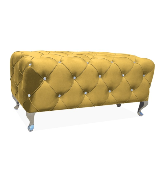 PUF / ŁAWKA HESTIA VELVET CURRY BLUVEL 68/ SREBRNY