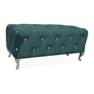 PUF / ŁAWKA HESTIA VELVET ZIELONY BLUVEL 78/ SREBR