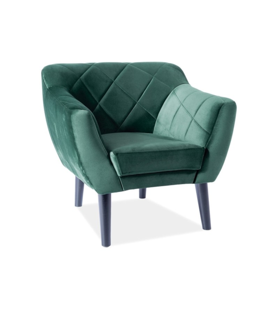 FOTEL KARO 1 VELVET ZIELONY BLUVEL 78 / WENGE